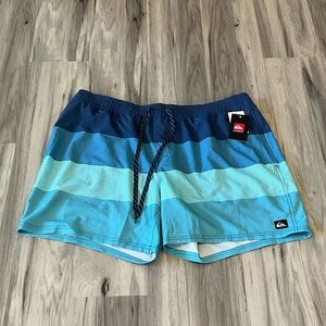 Quiksilver Men’s Swim Trunks/Shorts, Board Shorts, Stripes, Y2K Size XXL, 2X NWT